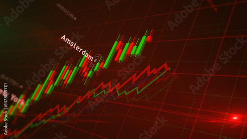 Obraz na płótnie Stock exchange in the world charts and graphs diagram w salonie