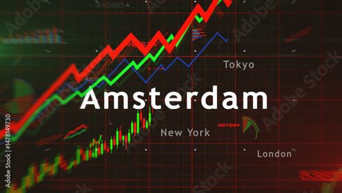 Obraz na płótnie Stock exchange in the world charts and graphs diagram w salonie