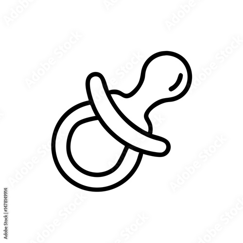 Ícone chupeta infantil vetor linear em fundo transparente PNG SVG

