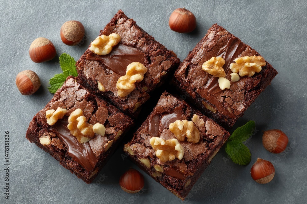 Decadent Chocolate Brownies: Walnut & Hazelnut Delight