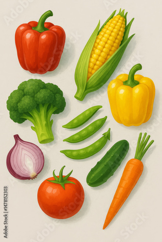 set of vegetables