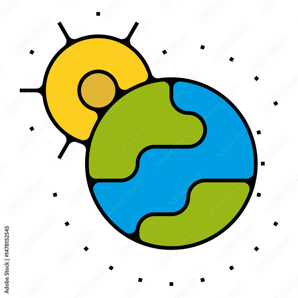 Fototapeta terre lune cycle soleilIcone pictogramme symbole signe environnement foret arbre nature couleur