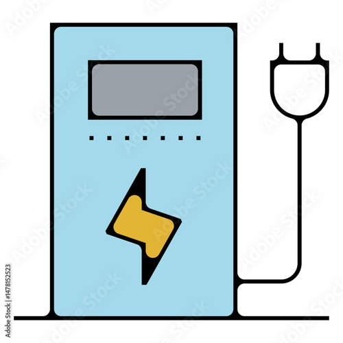 station service electrique borne Icone pictogramme symbole signe environnement foret arbre nature couleur