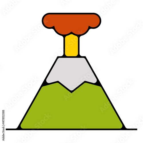 volcan erruption Icone pictogramme symbole signe environnement foret arbre nature couleur