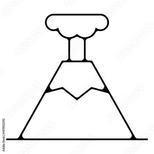volcan erruption Icone pictogramme symbole signe environnement foret arbre nature