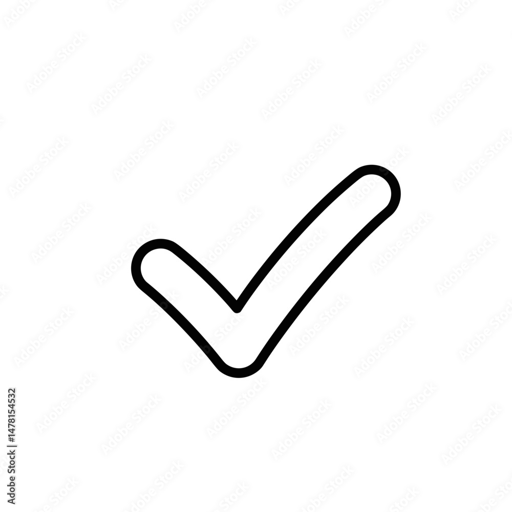 Check mark icon on white background Check mark icon on white background