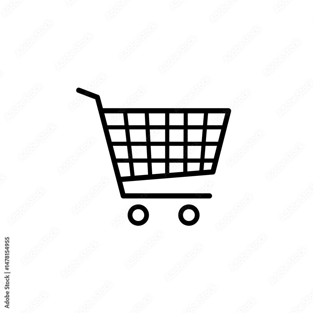 shopping cart outline minimalistic design on white background shopping cart outline minimalistic design on white background