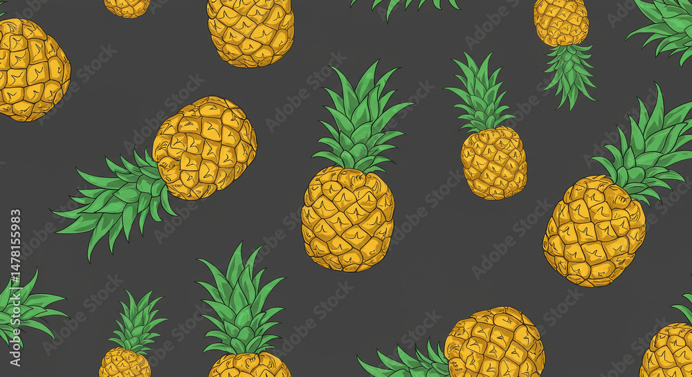 seamless pattern with pineapples