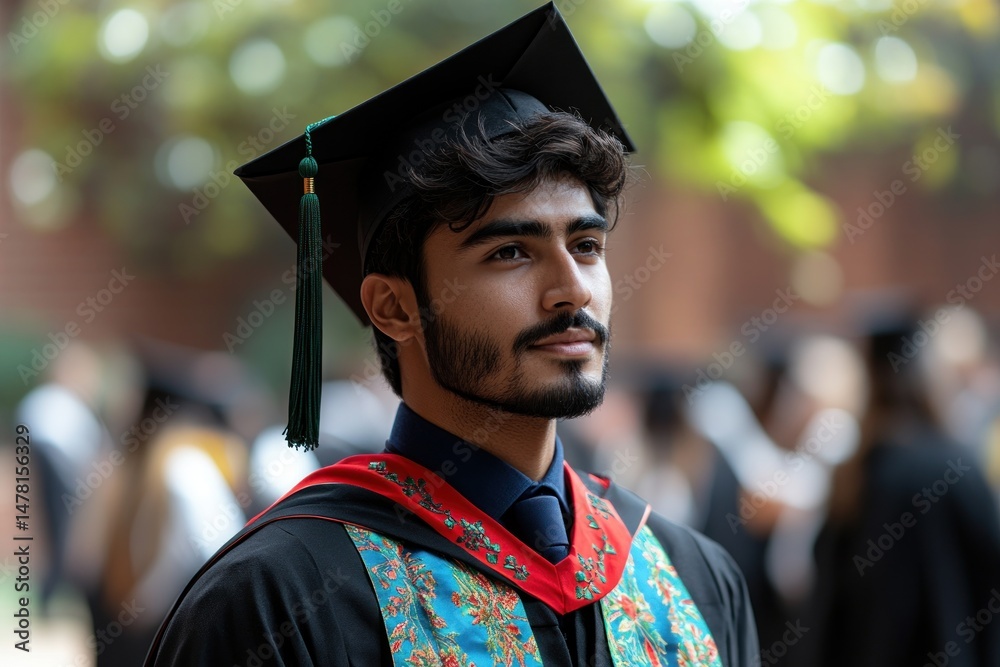 Fototapeta premium Proud graduate at ceremony (1)