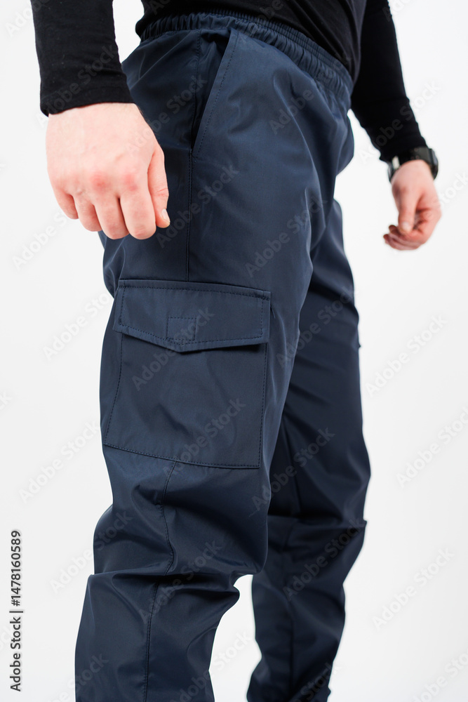 Discover our stylish navy cargo pants, designed perfectly for outdoor activities and practical everyday use, combining comfort with durability in both activewear and workwear fashion