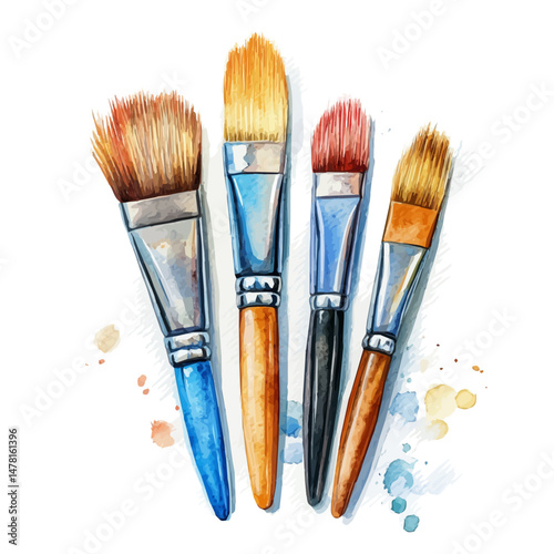 Technical Skills, watercolor illustration, isolated on a white background.