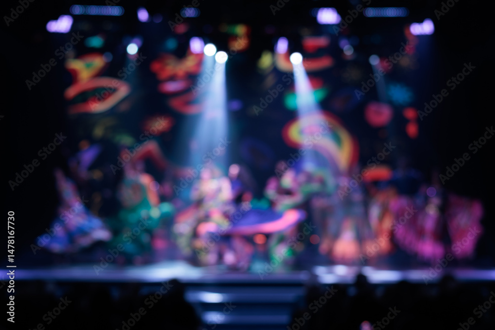 Fototapeta premium Texture blur and defocus, background for design. Stage light at a concert show.