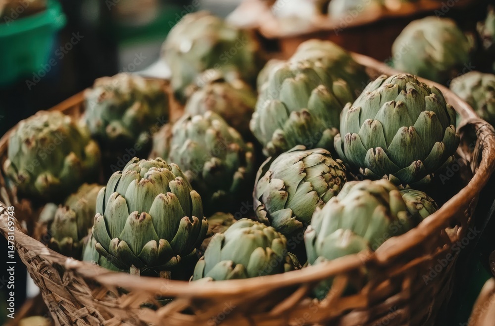 Obraz premium artichokes in a market