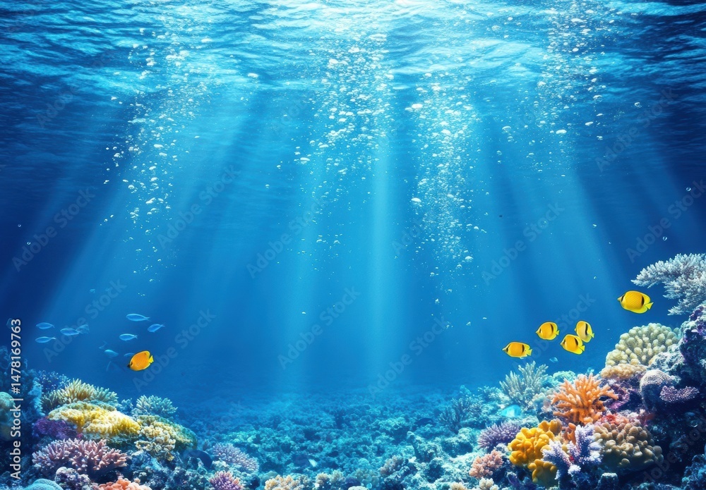 Naklejka premium coral reef with fish