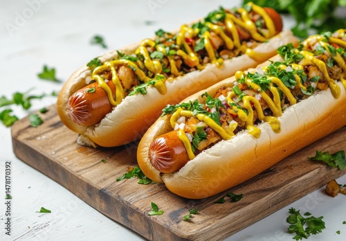 hot dog and mustard