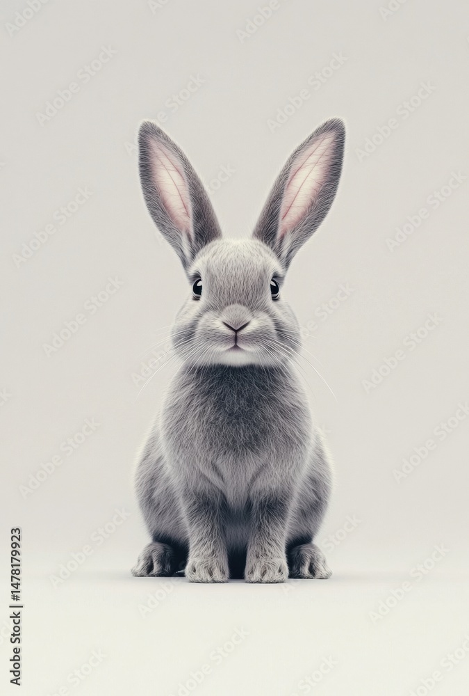 Obraz premium white rabbit on white background