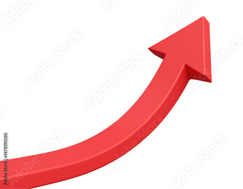 red arrow on white background