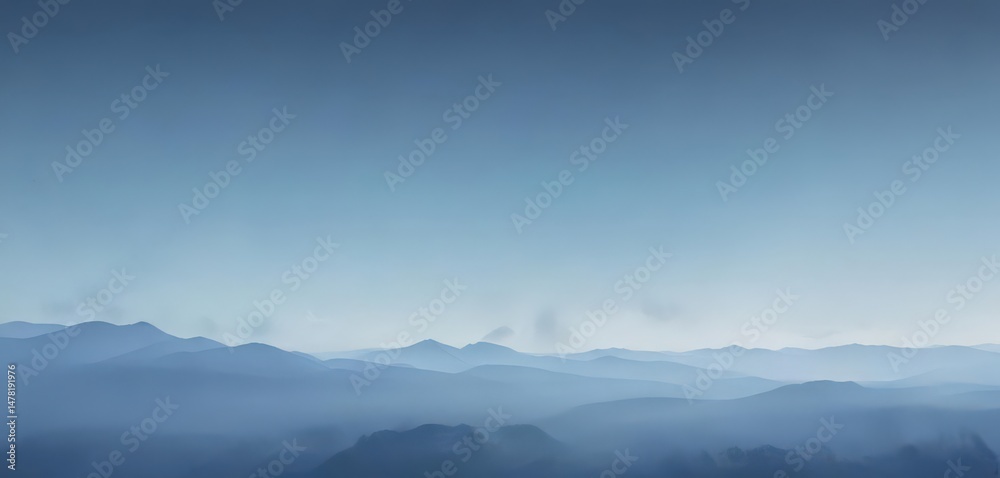Obraz premium Subtle blue watercolor gradient, calming atmosphere, brushstrokes, peaceful