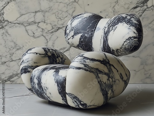 Marble lounge chair, modern design