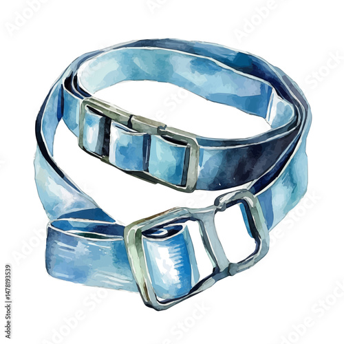 Safety Belt, watercolor vector, isolated on a white background.
