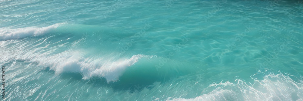 Obraz premium Crystal clear turquoise water with gentle wave action and whitecaps , soft, aqua, serene