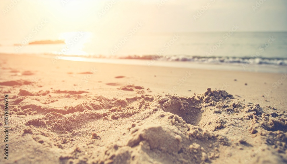 Retro Beach Life with Faded Sand Textures and Cinematic Glow Background for Coastal Nostalgia Design