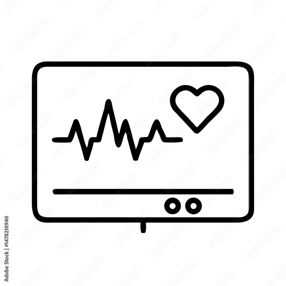 heart monitor, vital and diagnostic, showcasing heart activity on a display screen heart monitor, vital and diagnostic, showcasing heart activity on a display screen