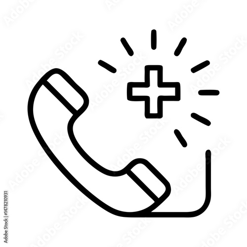 emergency call, urgent and alert, representing medical assistance on a white background