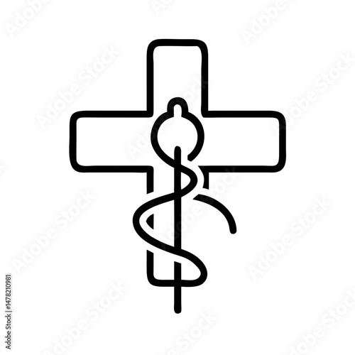medical cross, symbolic and recognizable, representing healthcare and medical assistance on a white background
