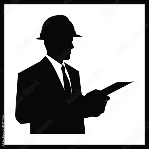 Architectural Blueprint Holder Silhouette Art