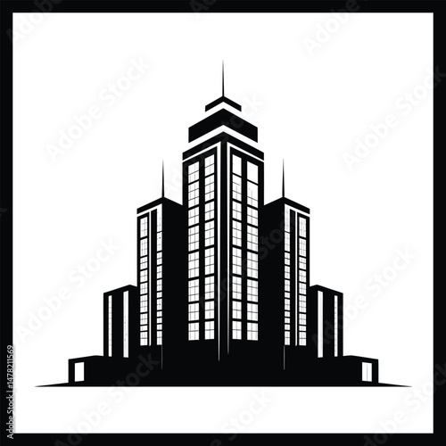 Architectural Model Silhouette Black Clipart