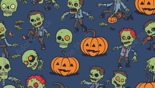 Humorous Halloween Zombies for Stock Illustrations