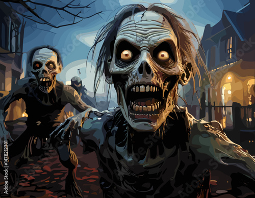 Humorous Halloween Zombies for Stock Illustrations