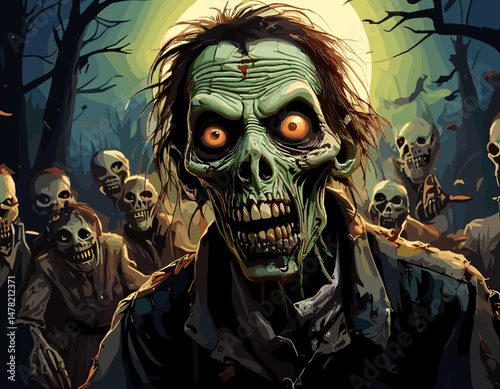 Humorous Halloween Zombies for Stock Illustrations