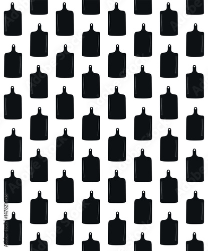 Vector seamless pattern of hand drawn sketch doodle cutting board isolated on white background