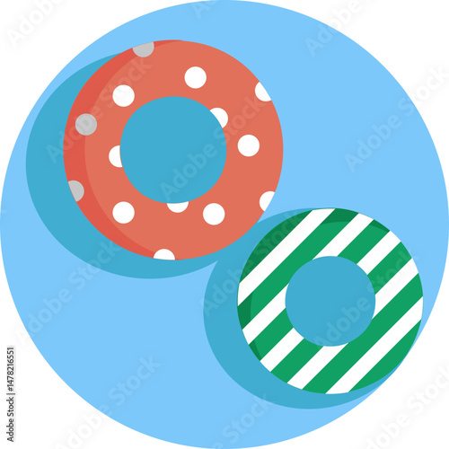 A circular life-saving ring used to assist swimmers in distress.