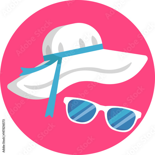 Lightweight hat commonly worn while swimming or lounging to shield from the sun.