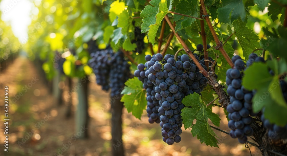 custom made wallpaper toronto digitalVineyard grapes representing harvest season and wine production, with sunlight and green leaves
