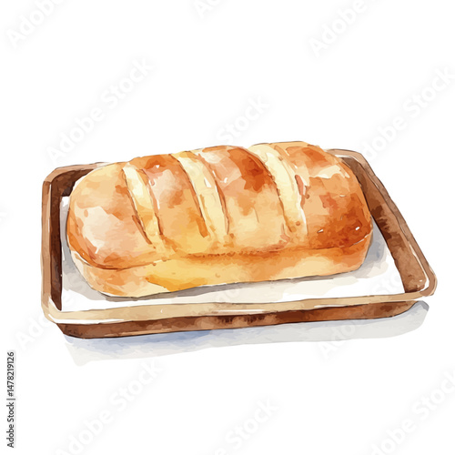 Baking Tray, watercolor illustration, isolated on a white background.