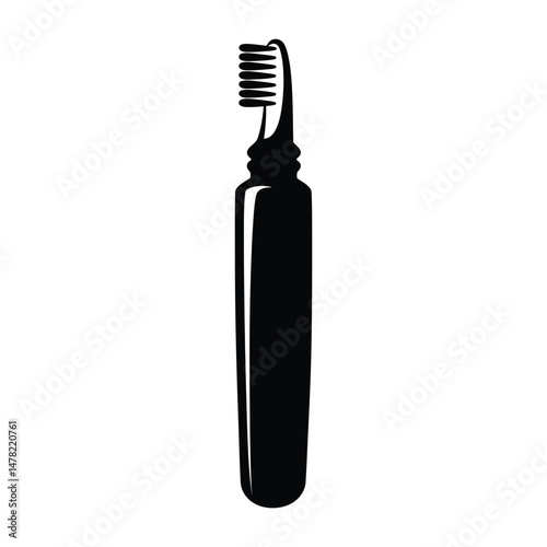 Toothbrush and Toothpaste Silhouette