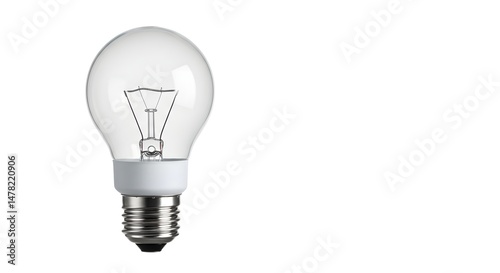 A single, clear incandescent light bulb against a clean white background.