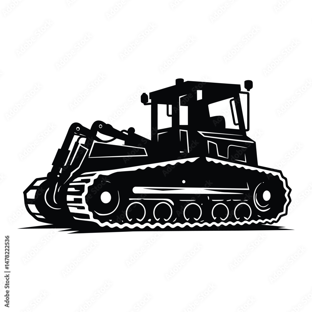 Naklejka premium Wheel Loader Dump Truck Excavator Silhouette