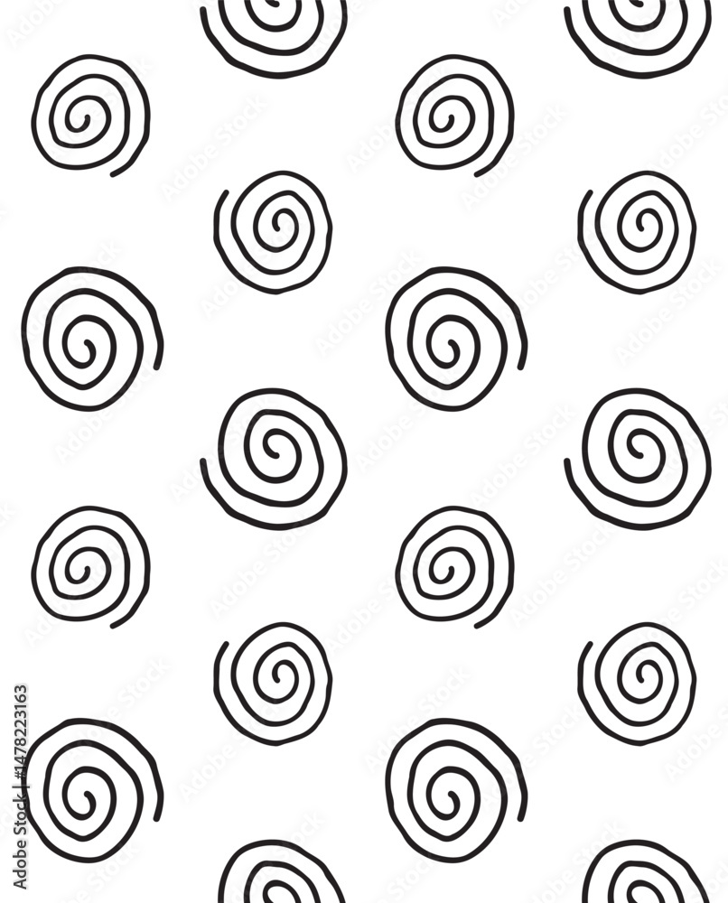 Vector seamless pattern of hand drawn sketch doodle spiral isolated on white background Vector seamless pattern of hand drawn sketch doodle spiral isolated on white background