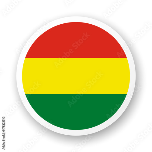 Flag of Bolivia icon. Round vector element with shadow. Best for mobile apps, UI and web design. Free Download Flag of Bolivia icon. Round vector element with shadow. Best for mobile apps, UI and web design. - GFXLoad