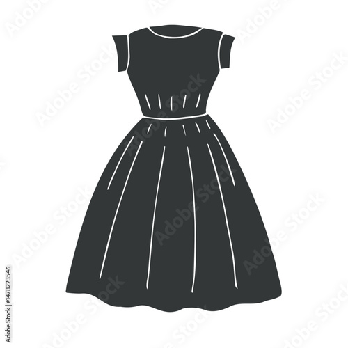 Vector hand drawn sketch doodle dress isolated on white background