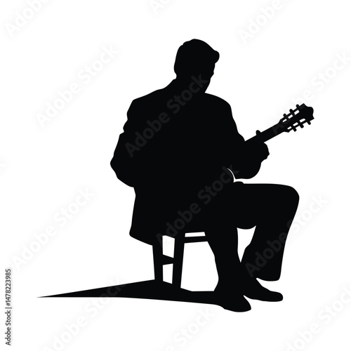Musician Silhouette Vector, Music Performance Clipart