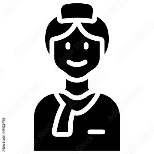 air hostess solid icon