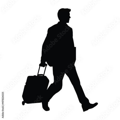 Passenger Silhouette Clipart White Background