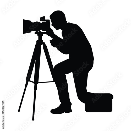 Photography Studio Silhouette Clipart Isolated