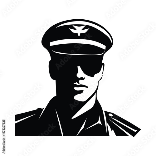 Airplane Pilot Silhouette Vector Image